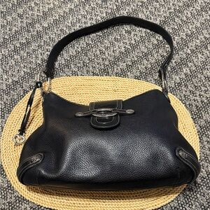Brighton Black Pebble Leather Hobo Shoulder Bag Purse